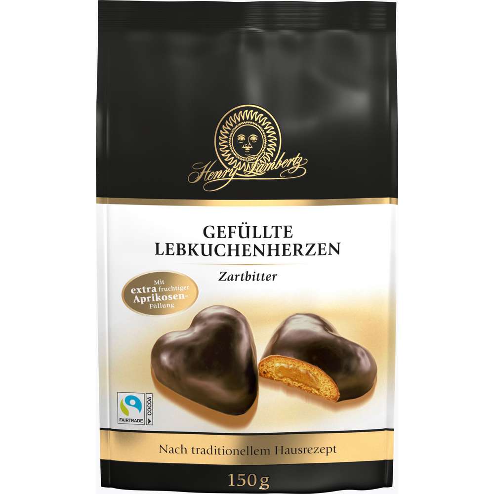 Produktabbildung Lambertz Lebkuchen-Herzen, zartbitter & gefüllt
