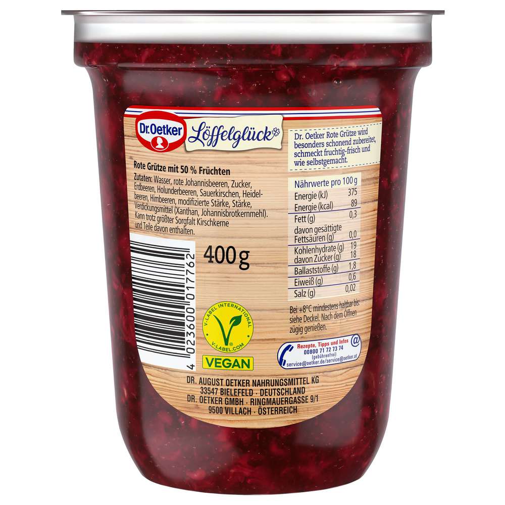 Produktabbildung Dr. Oetker Rote Grütze Löffelglück