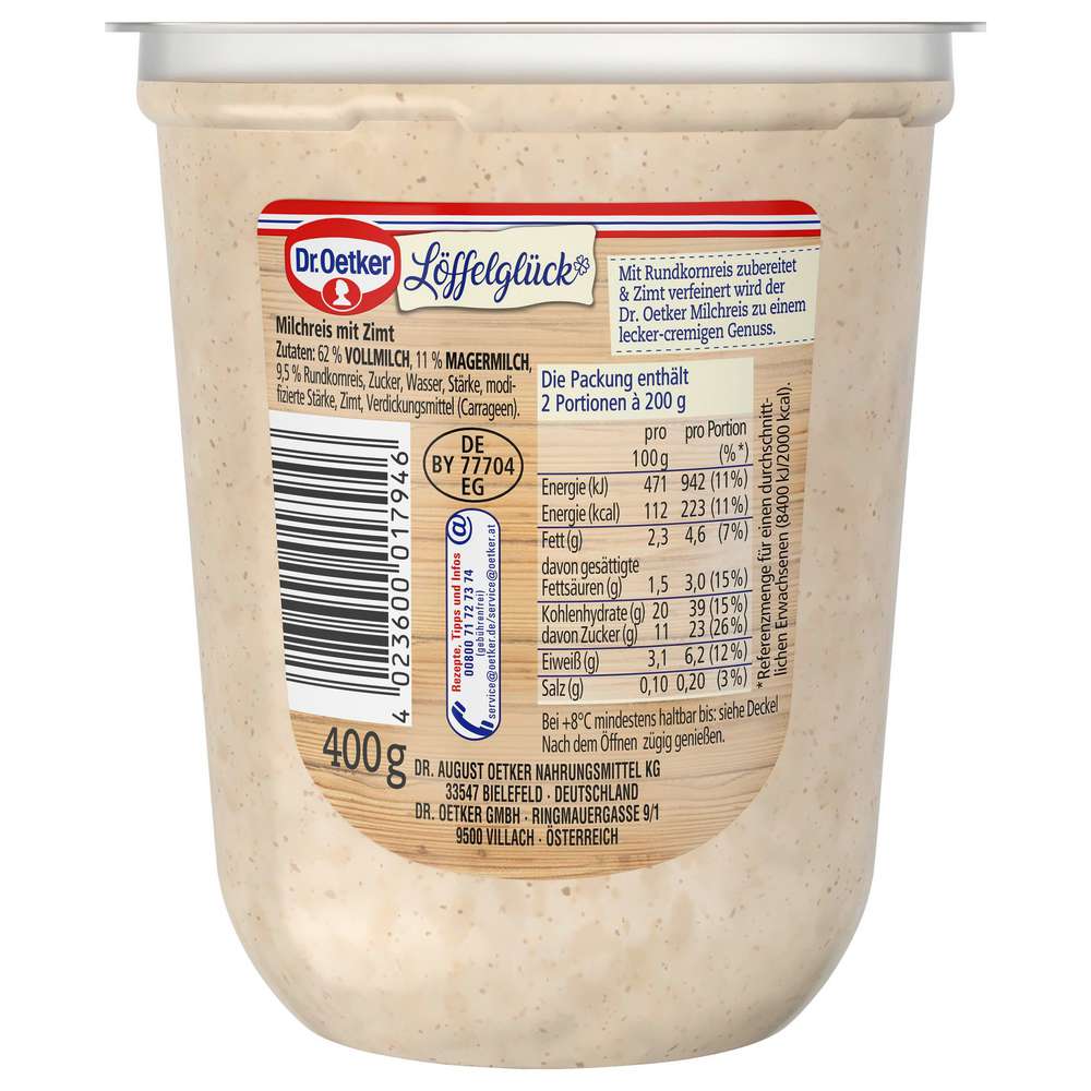 Produktabbildung Dr. Oetker Milchreis Zimt, Löffelglück