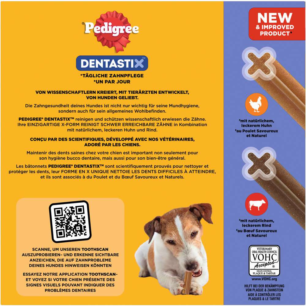 Produktabbildung Pedigree Hunde-Snack, Dentastix Kaustangen, Daily Oral Care, klein