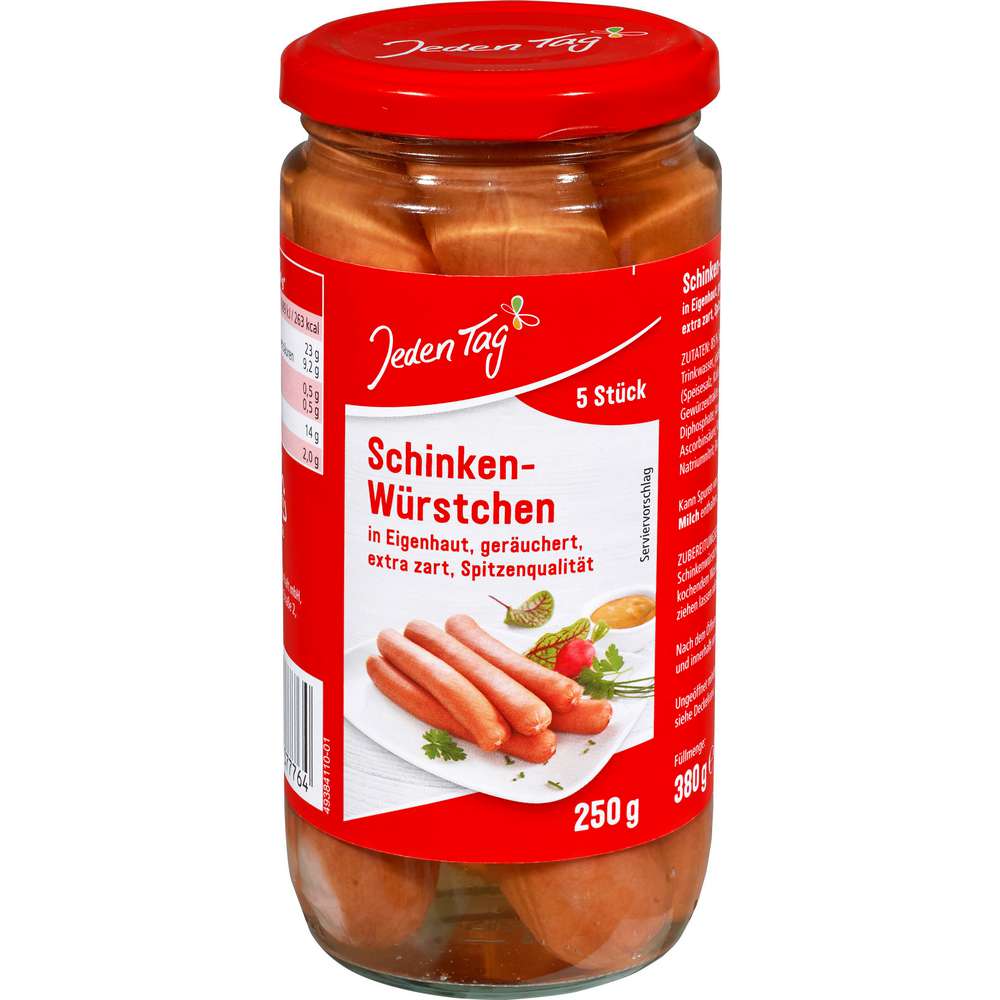 Produktabbildung Jeden Tag Schinkenwürstchen, in Eigenhaut