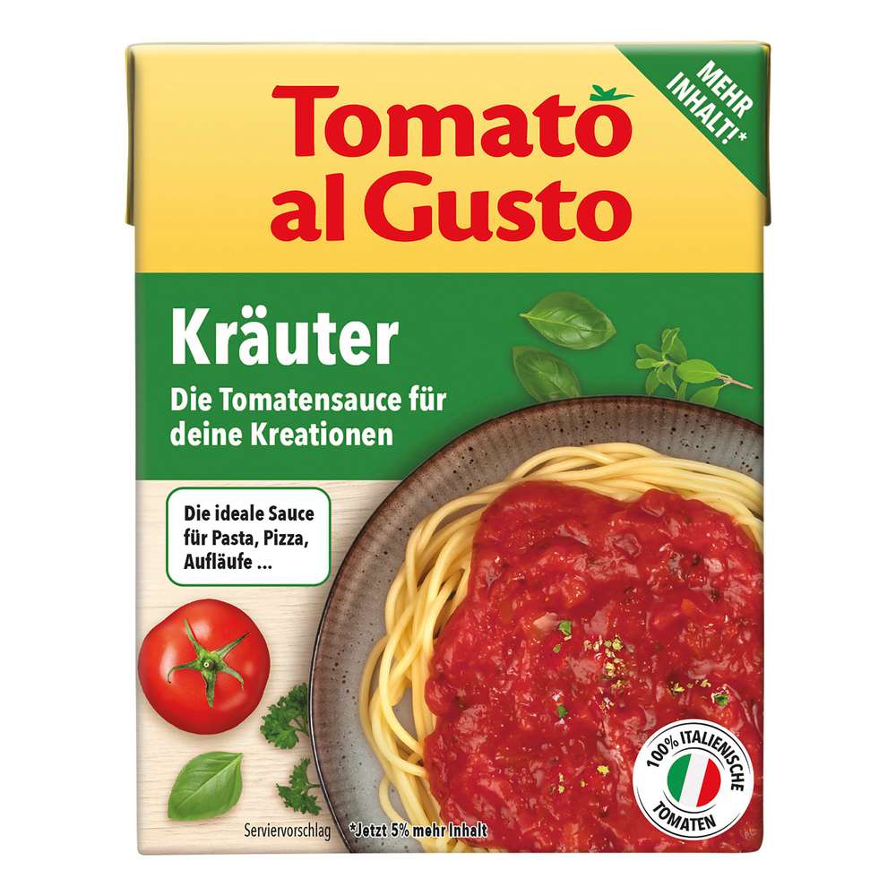 Produktabbildung Tomato al Gusto Tomatensauce Italienische Kräuter
