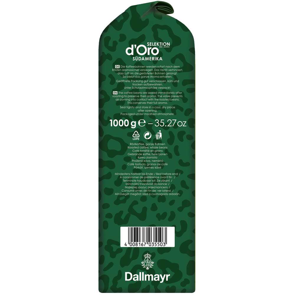 Produktabbildung Dallmayr Kaffee Crema d'Oro Selektion des Jahres, ganze Bohne