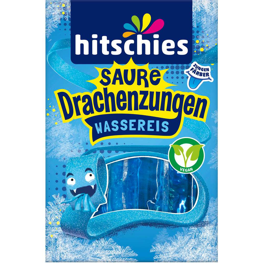 Produktabbildung hitschies Wassereis, Saure Drachenzungen blau