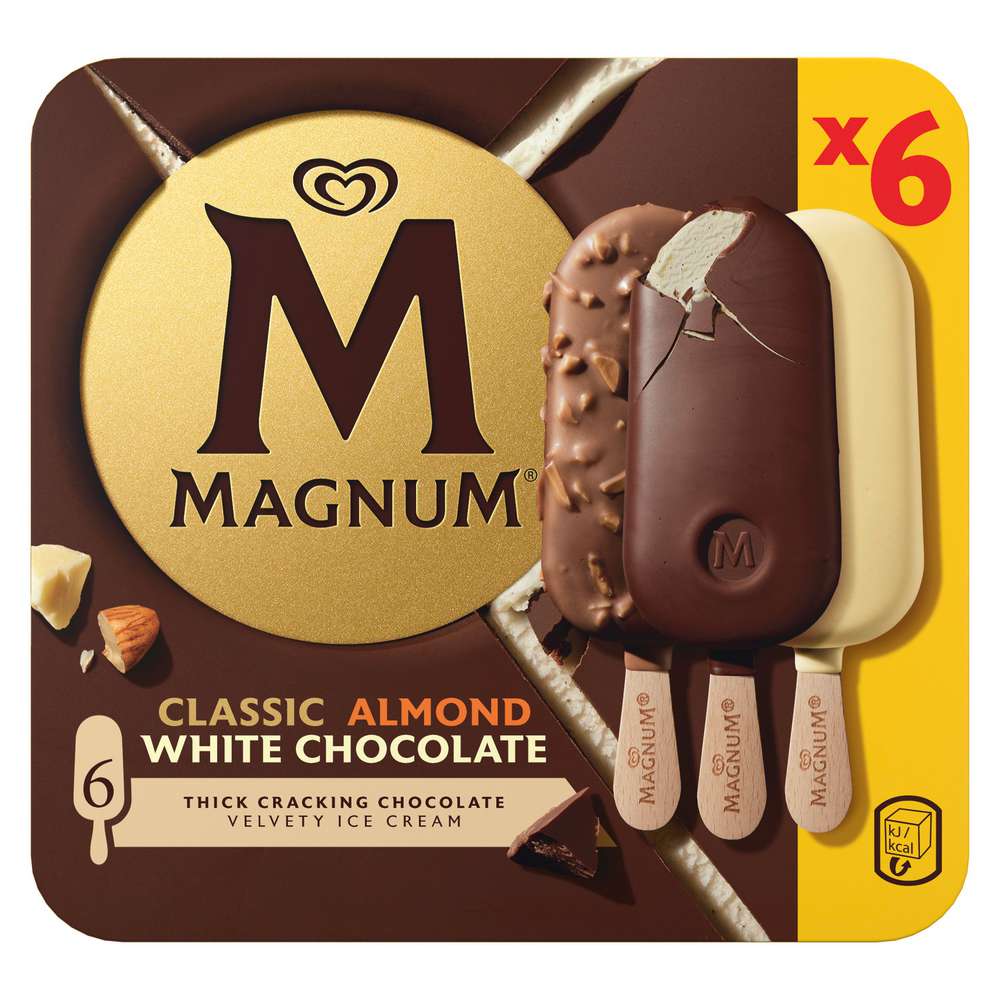 Produktabbildung Magnum Stiel-Eis, Classic/Almond/White