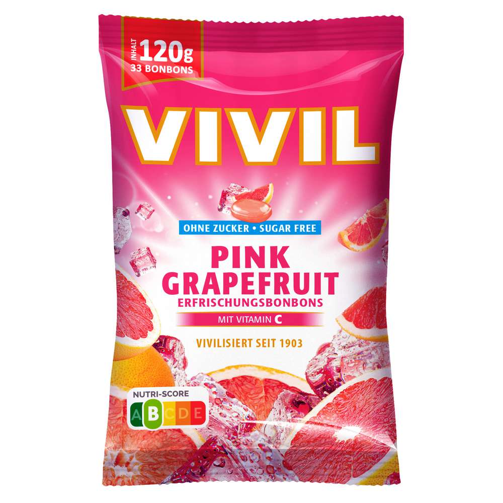 Produktabbildung Vivil Erfrischungsbonbons, Pink Grapefruit, ohne Zucker