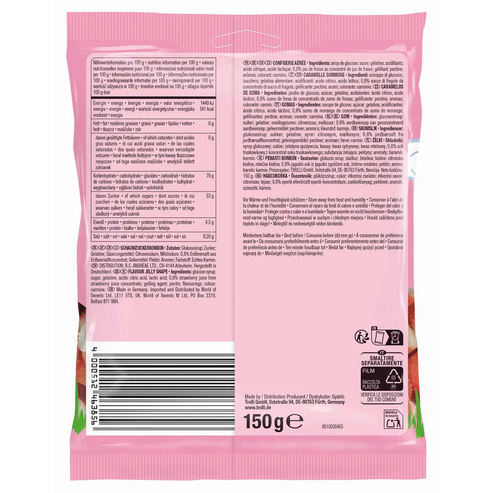Produktabbildung Trolli Fruchtgummi Kiss, Erdbeere