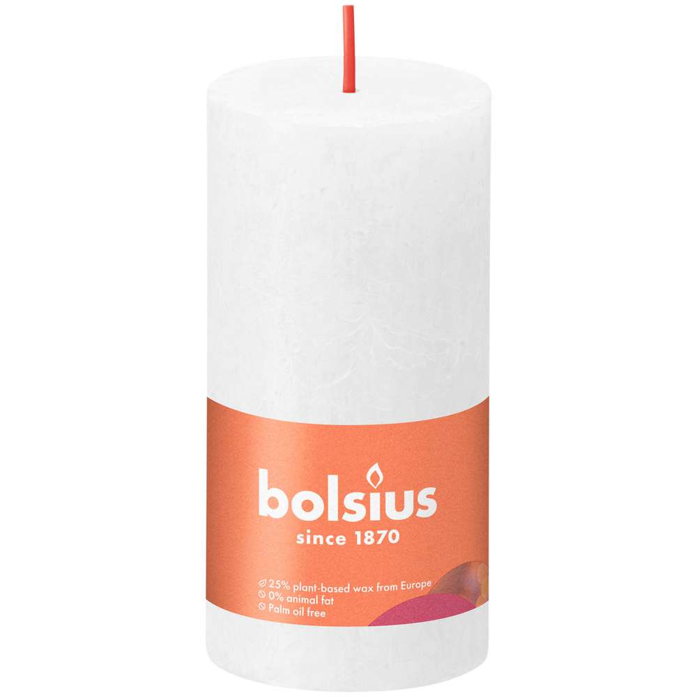 Produktabbildung Bolsius Rustik Kerze 10x5cm, wolkiges weiß