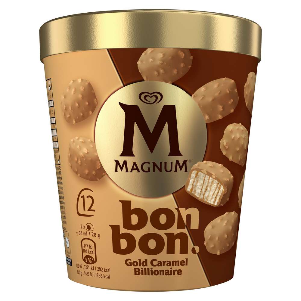 Produktabbildung Magnum Eis, Bonbon Gold-Caramel Billionaire