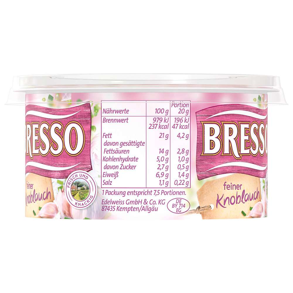 Produktabbildung Bresso Frischkäse, Knoblauch
