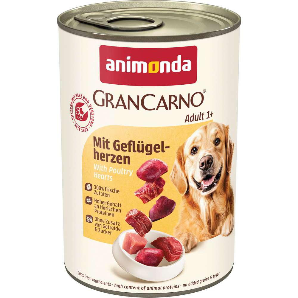 Produktabbildung animonda Hunde-Nassfutter Gran Carno Adult, Geflügelherzen