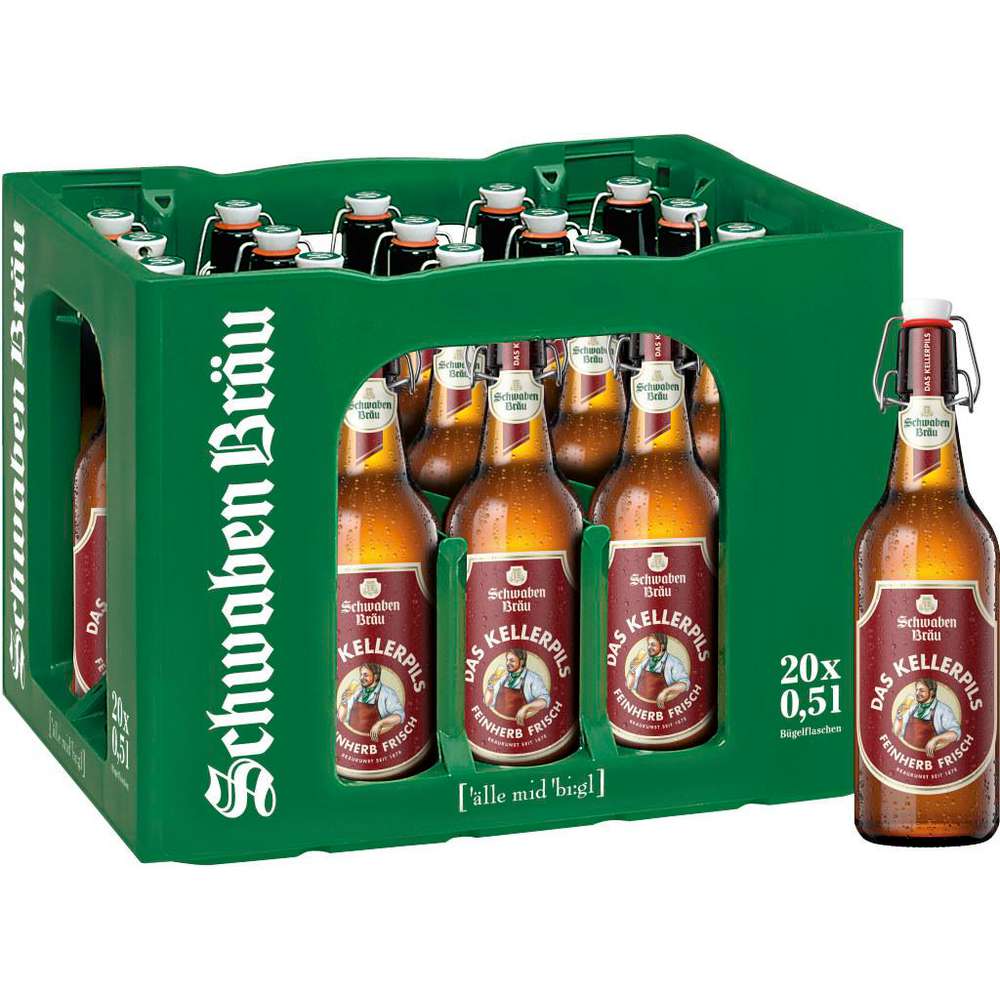 Produktabbildung Schwaben Bräu Pilsener Bier Das Naturtrübe 5,0% (20x 0,500 Liter)