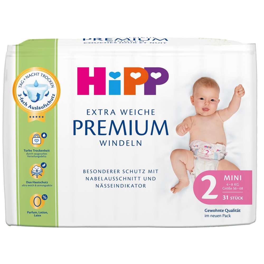 Produktabbildung Hipp Babysanft Windeln Gr. 2 Mini, 3-6kg