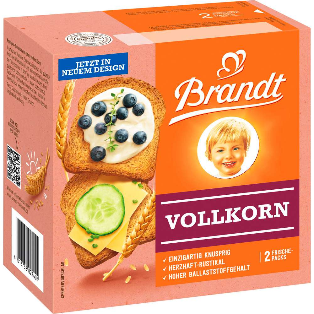 Produktabbildung Brandt Zwieback, Vollkorn