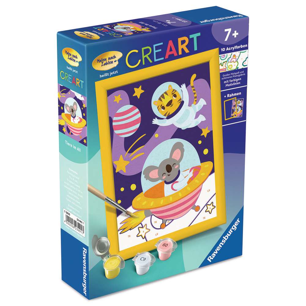 Produktabbildung Ravensburger Malen nach Zahlen Creart, Tiere im All