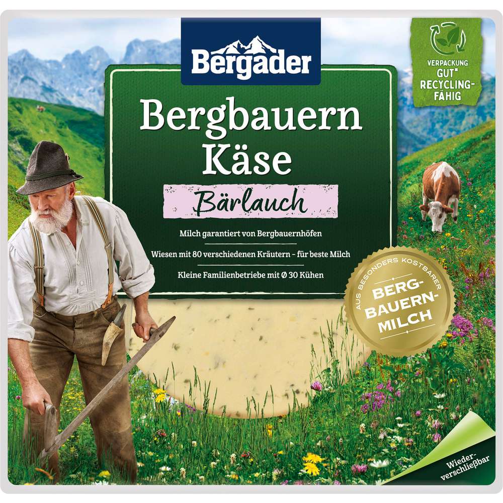 Produktabbildung Bergader Bergbauern Scheiben, Bärlauch