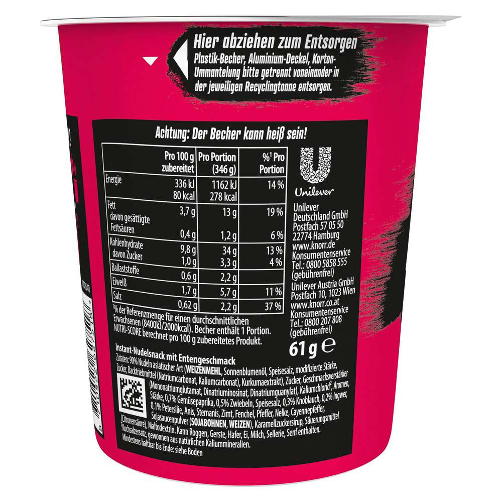 Produktabbildung Knorr Asia Snack Becher, Ente