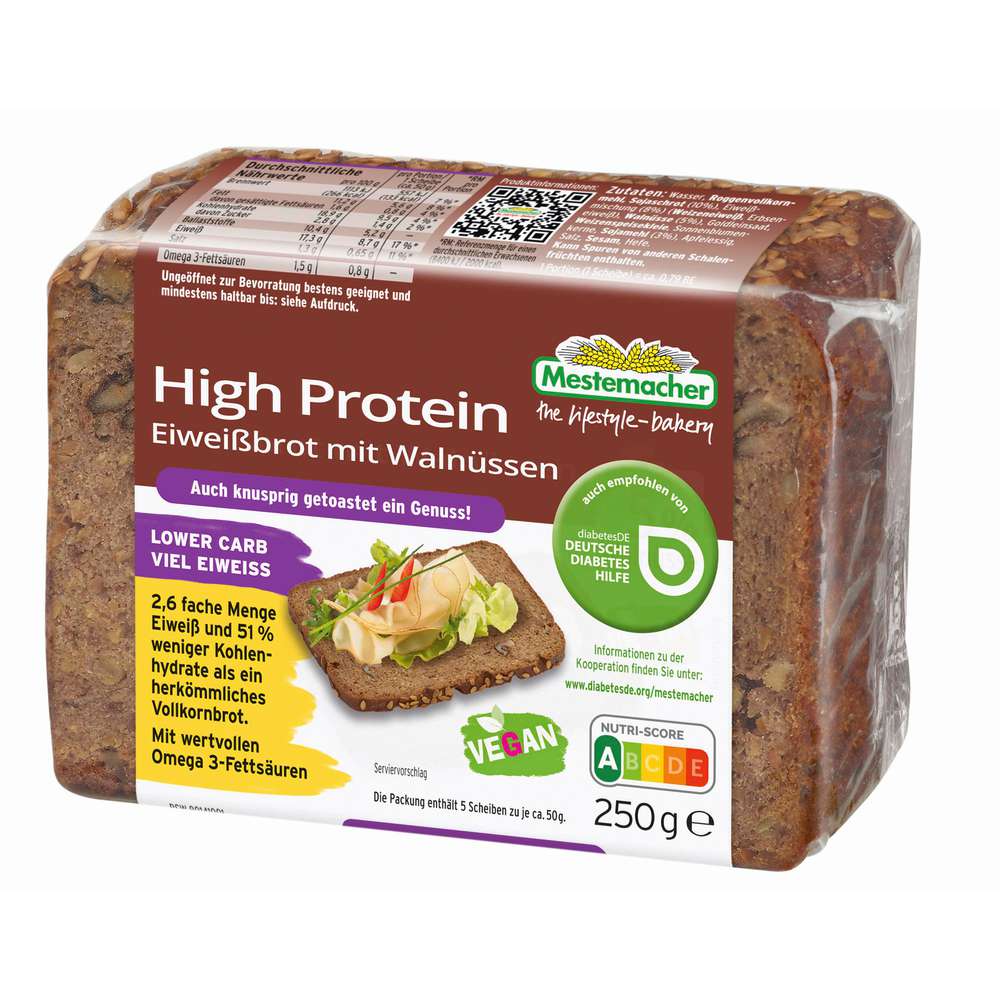 Produktabbildung Mestemacher Eiweißbrot, Walnuss