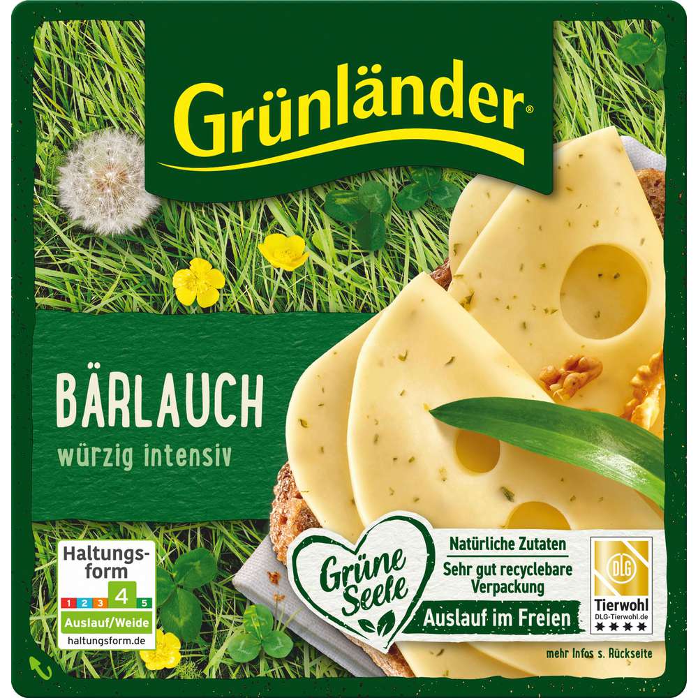 Produktabbildung Grünländer Käsescheiben Bärlauch