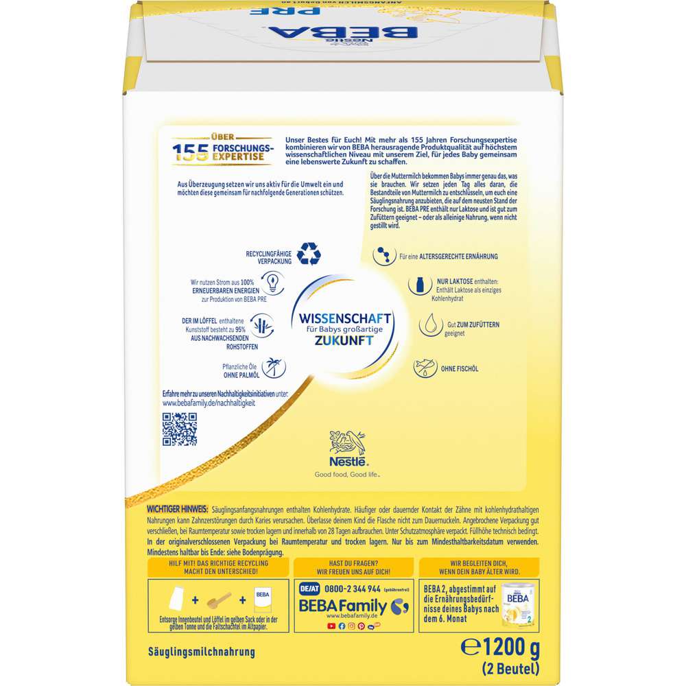 Produktabbildung Nestle Beba Anfangsmilch Pre