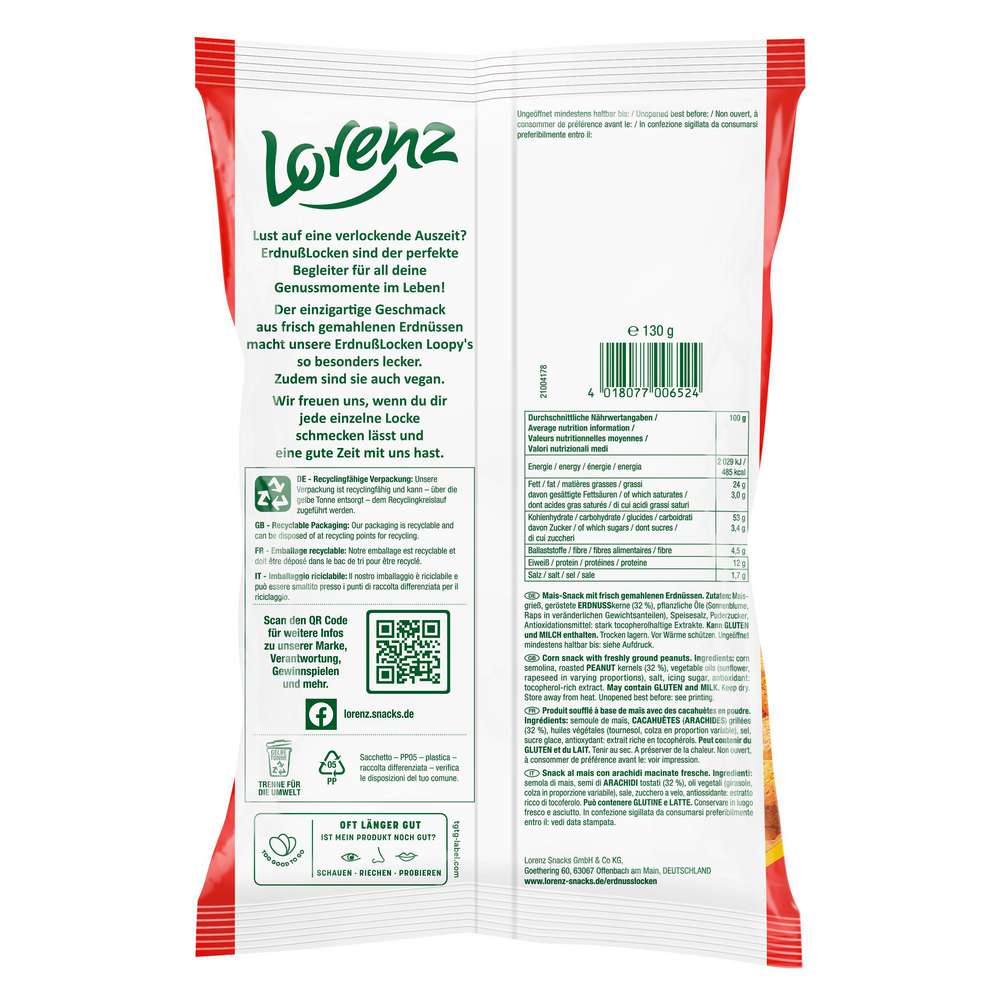 Produktabbildung Lorenz Loopy's Erdnuss Locken Classic