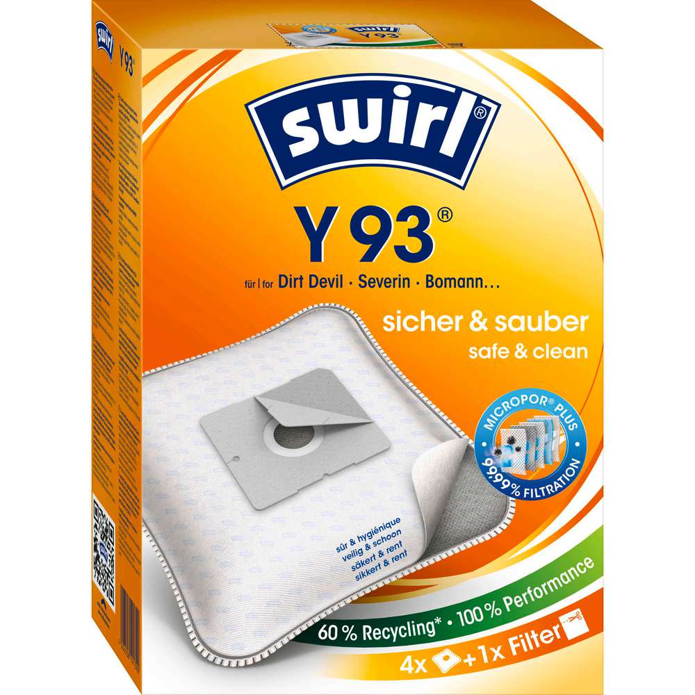 Produktabbildung Swirl Staubsaugerbeutel Y 93, safe & clean