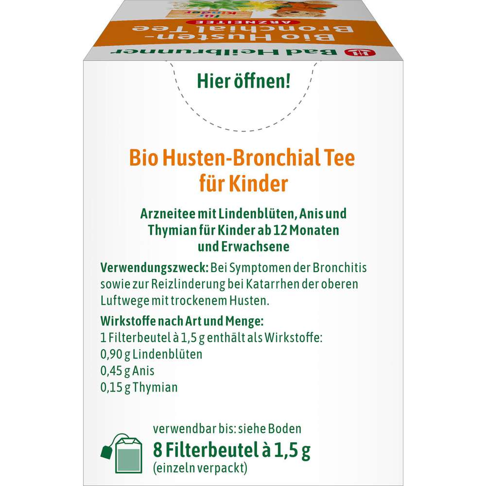 Produktabbildung Bad Heilbrunner Bio Husten-Bronchial Tee für Kinder