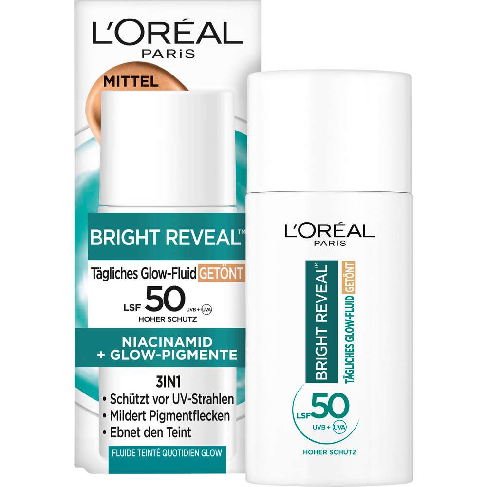 Produktabbildung L'Oreal Paris Bright Reveal Glow-Fluid getönt LSF50+, getönt