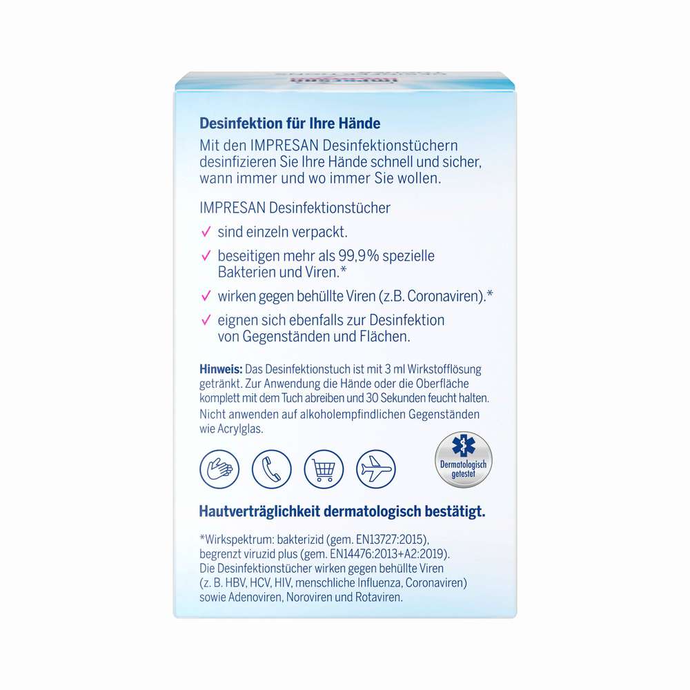 Produktabbildung IMPRESAN Desinfektonstücher 