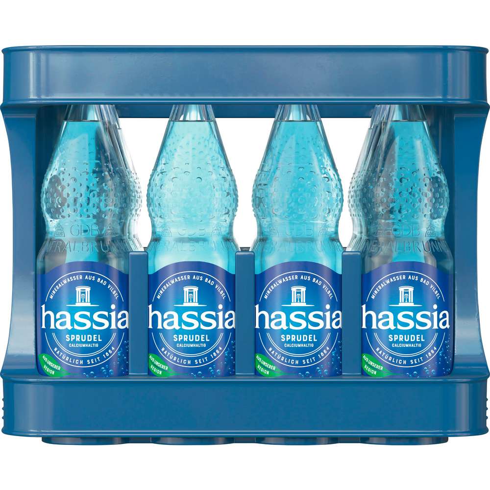 Produktabbildung Hassia Mineralwasser, Sprudel (12x 1,000 Liter)