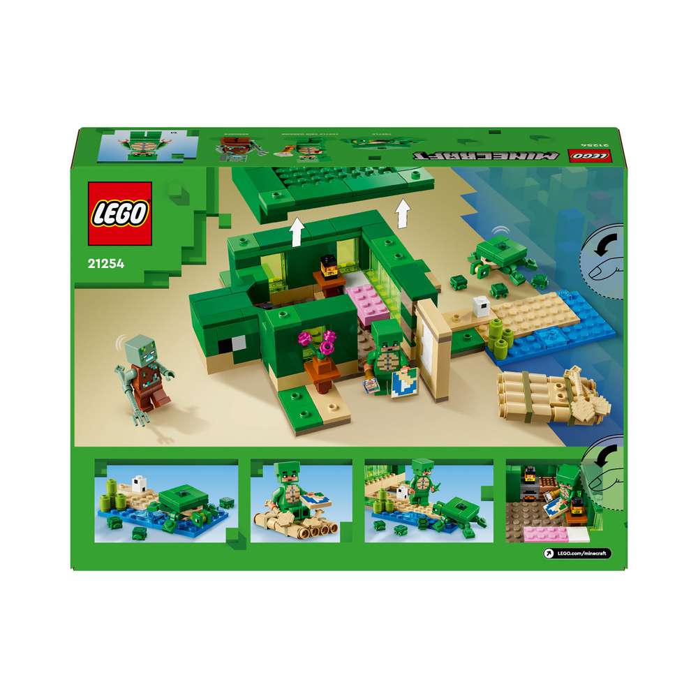Produktabbildung Lego LEGO Minecraft 21254 Das Schildkrötenstrandhaus, Spielzeug-Haus mit Tieren