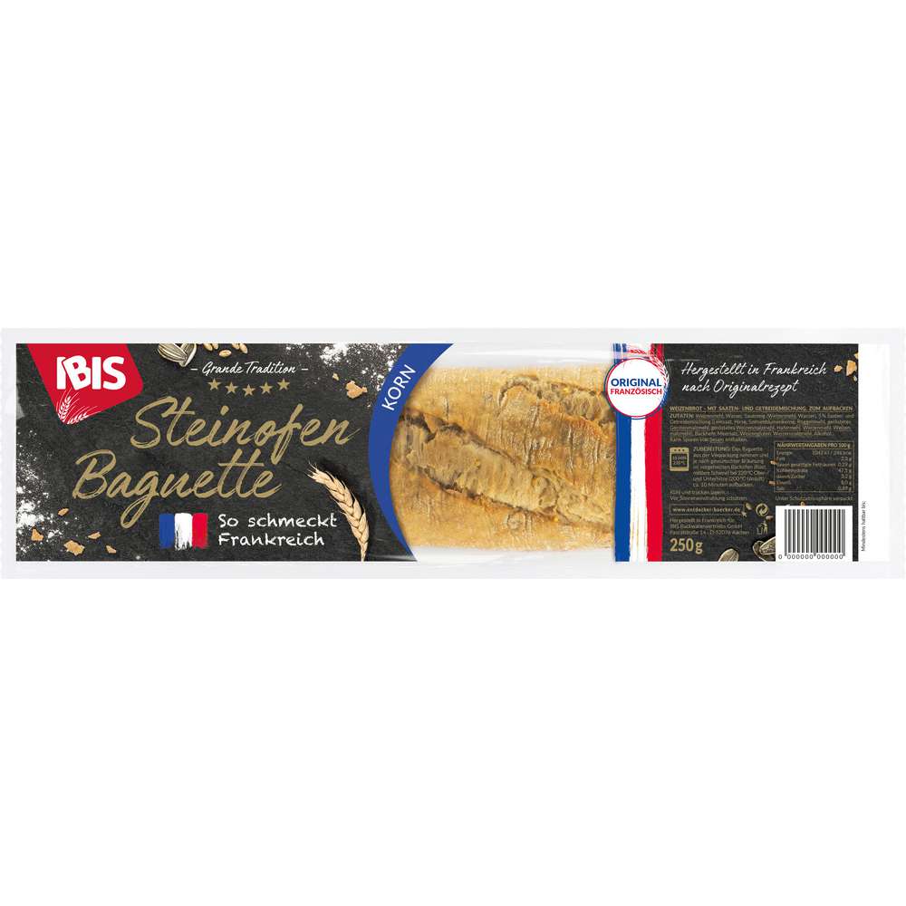 Produktabbildung Ibis Steinofen Baguette Korn, zum Aufbacken