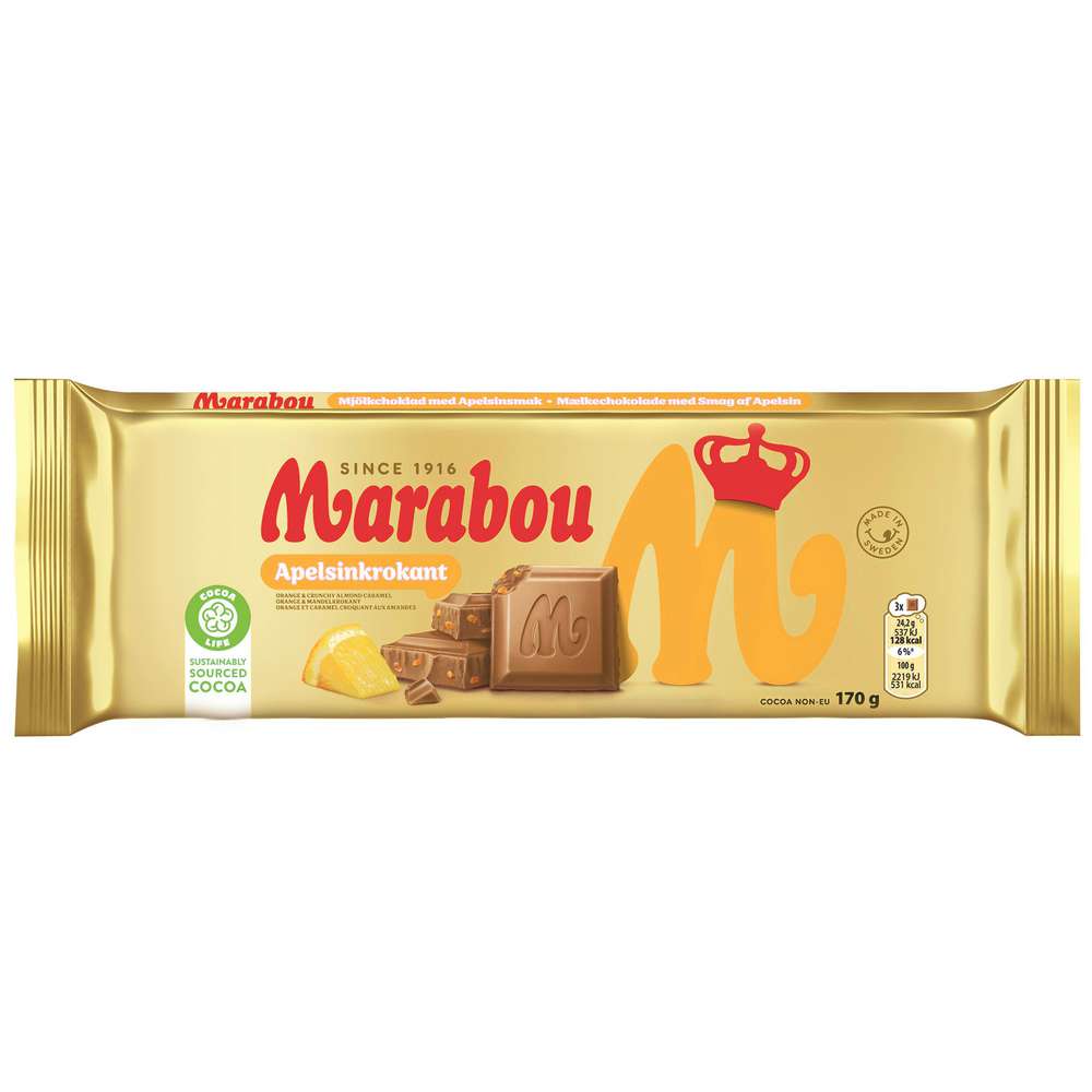 Produktabbildung Marabou Tafelschokolade Apfelsinkrokant