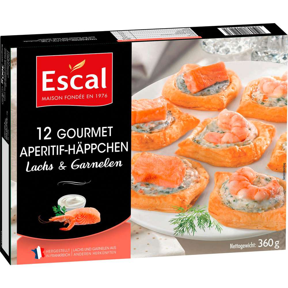 Produktabbildung Escal 12 Häppchen mit Lachs & Garnelen, tiefgekühlt