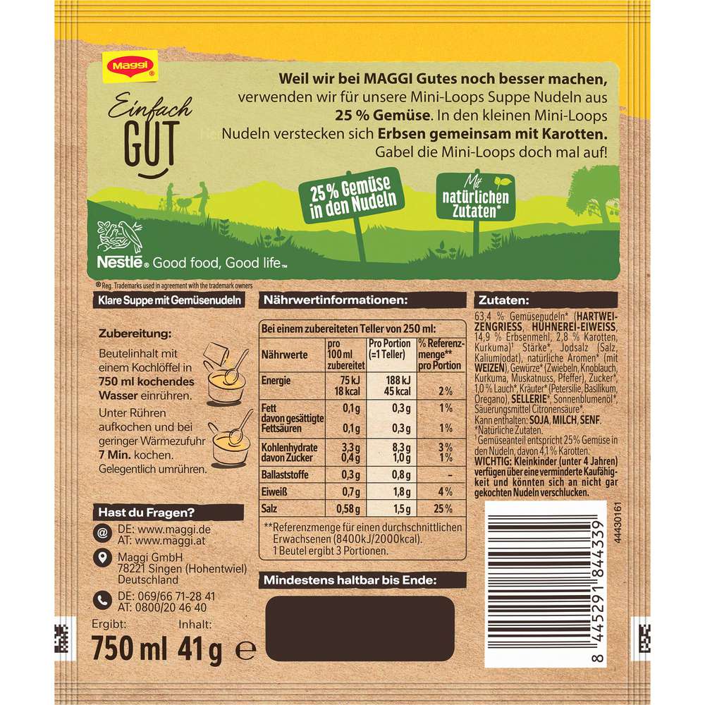 Produktabbildung Maggi Suppe Guten Appetit, Mini Loops