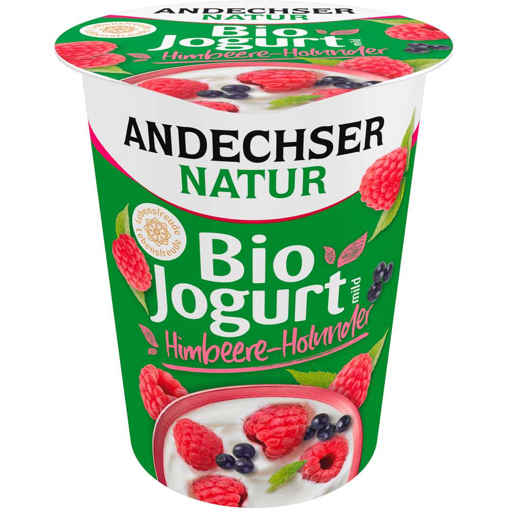 Produktabbildung Andechser Bio-Jogurt mild, Himbeere/Holunder
