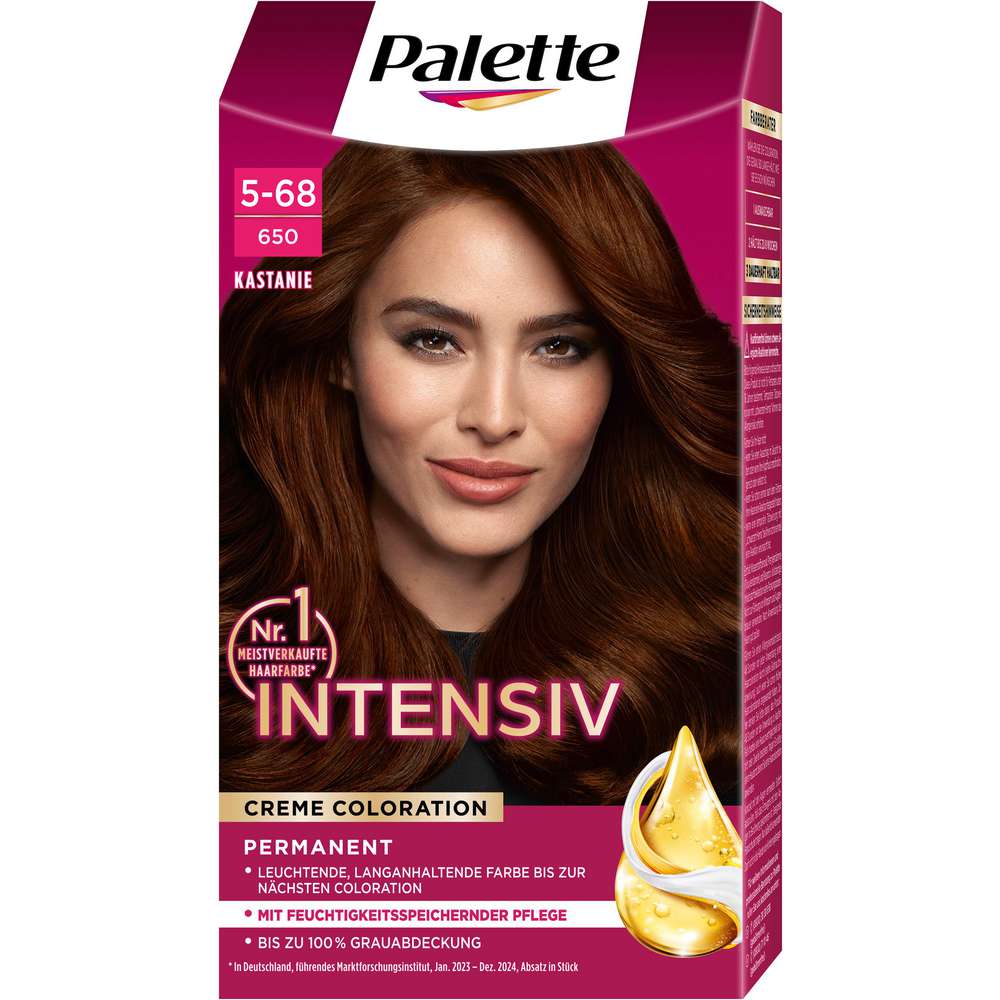 Produktabbildung Poly Palette Haarfarbe Creme Coloration, 650 Kastanie