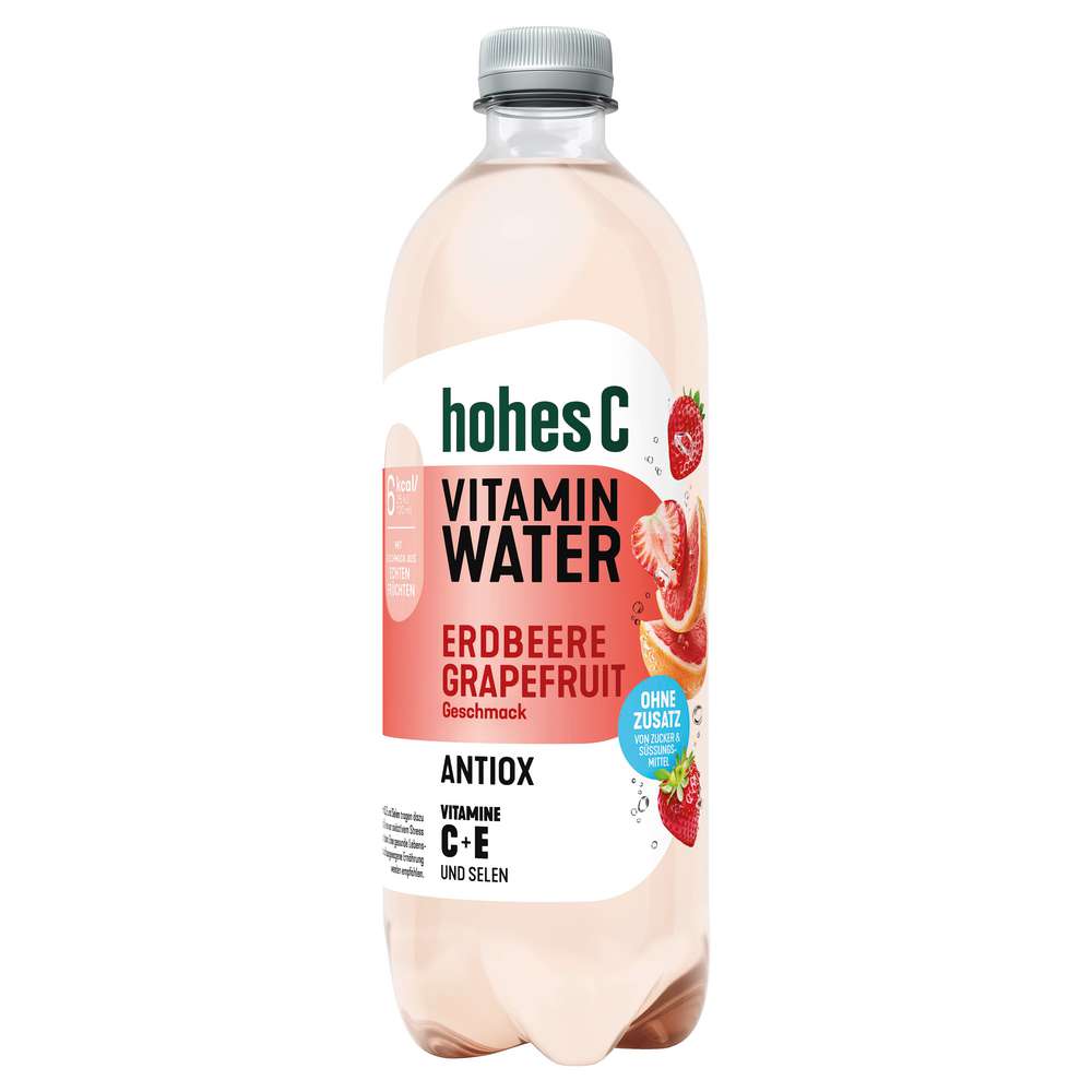 Produktabbildung hohes C Vitamin Wasser Antiox, Erdbeere-Grapefruit