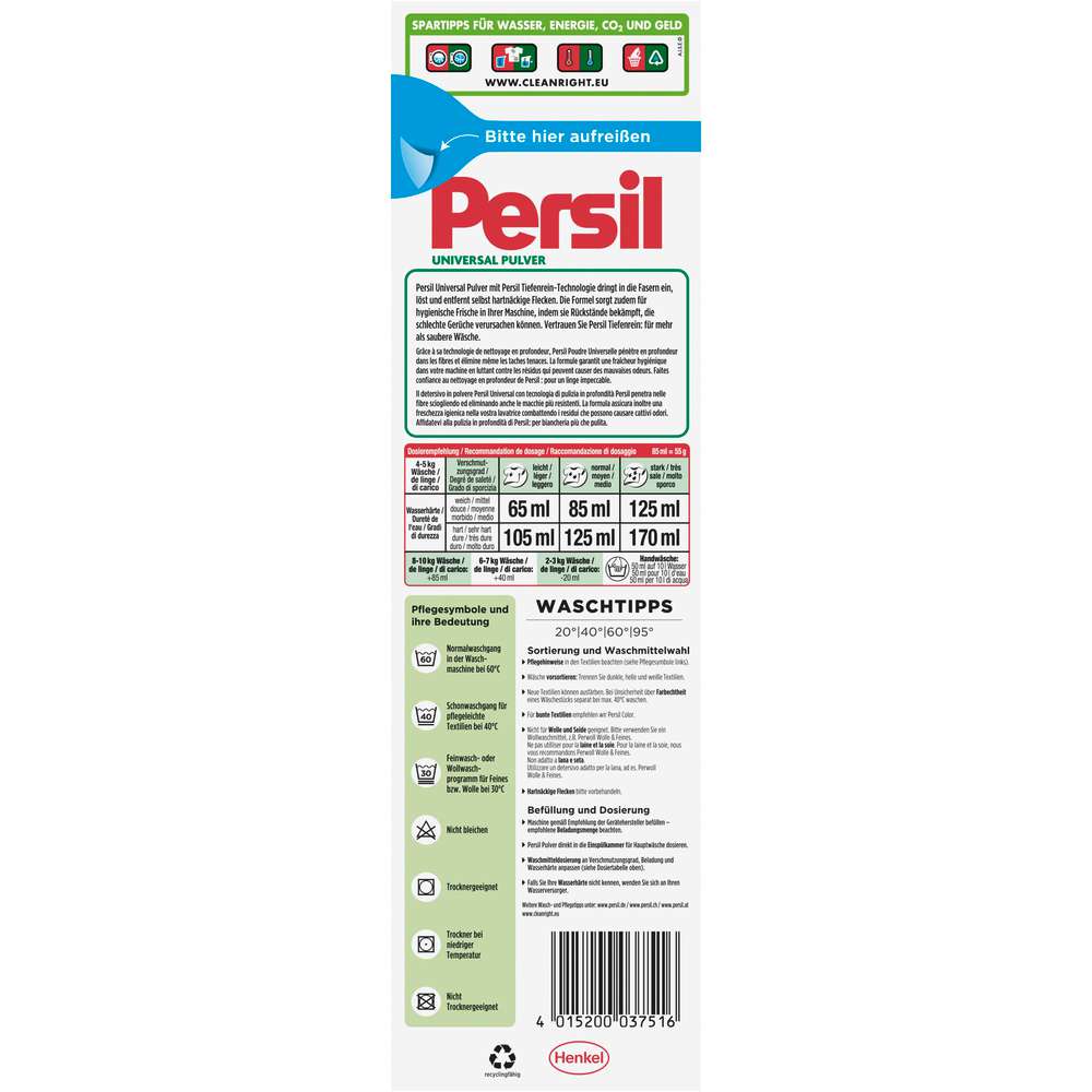 Produktabbildung Persil Universal-Waschmittel, Pulver, Tiefenrein