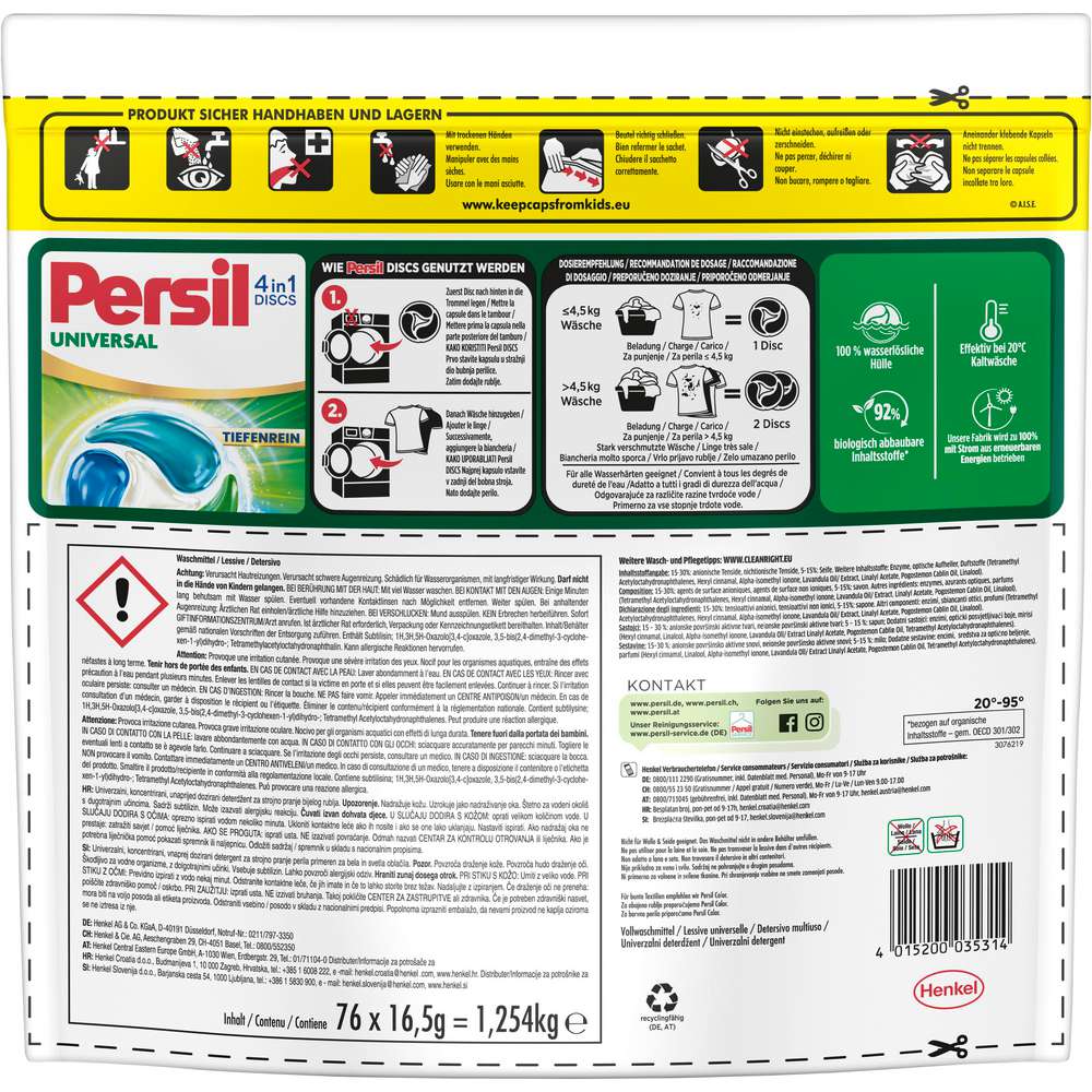 Produktabbildung Persil Universal-Waschmittel, 4in1 Discs