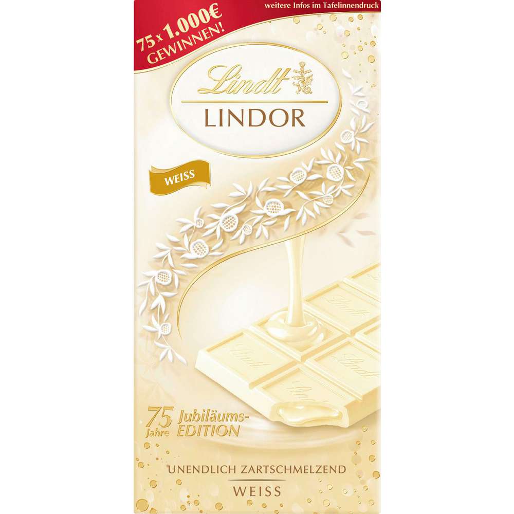 Produktabbildung Lindt Lindor Tafelschokolade, weiß