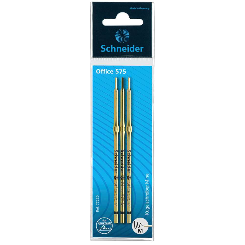 Produktabbildung Schneider Kugelschreiber Ersatzmine Office 575, schwarz, 3er