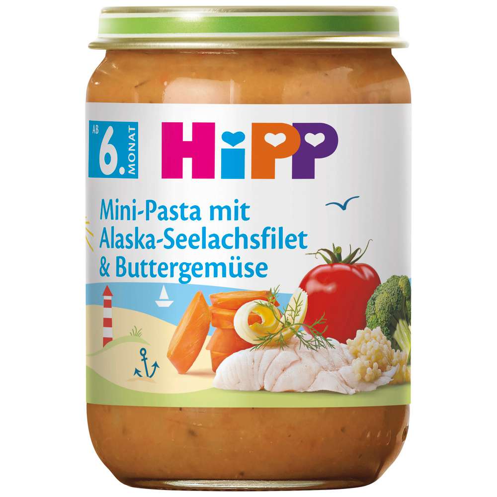 Produktabbildung Hipp Babynahrung Menü, Pasta/Seelachs/Gemüse