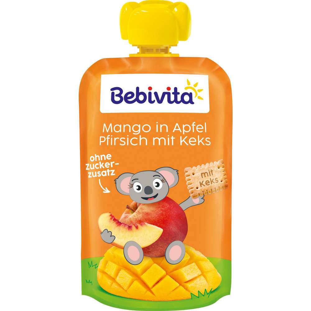 Produktabbildung Bebivita Quetschie, Mango/Pfirsich/Keks