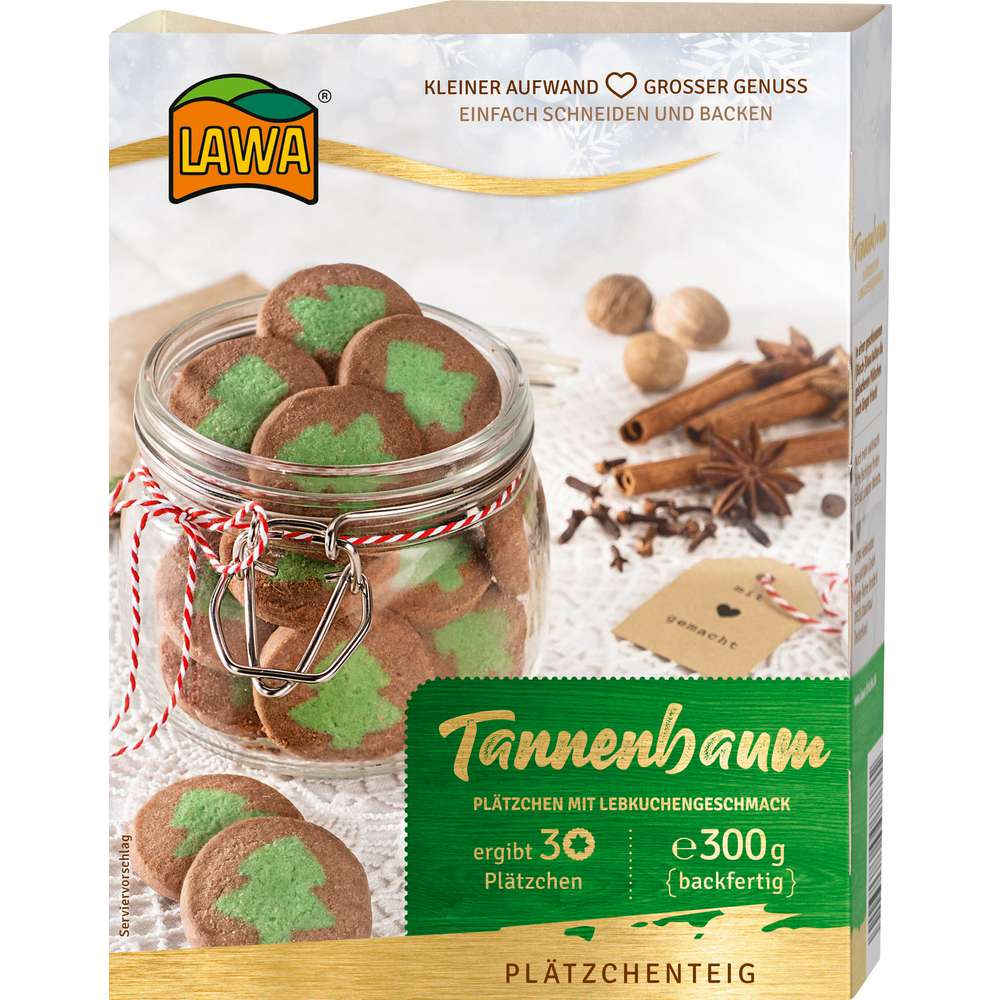 Produktabbildung Lawa Plätzchenteig Tannenbaum mit Lebkuchengeschmack