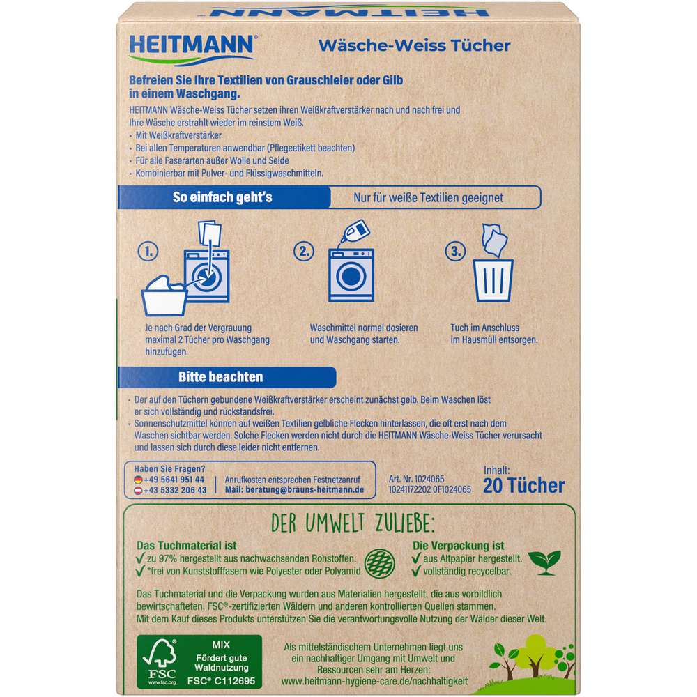 Produktabbildung Heitmann Wäsche-Weiss-Tücher