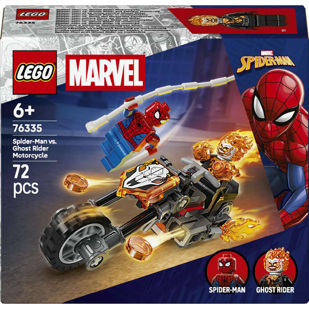 Produktabbildung Lego LEGO Marvel Spider-Man vs. Ghost Rider auf seinem Motorrad 76335