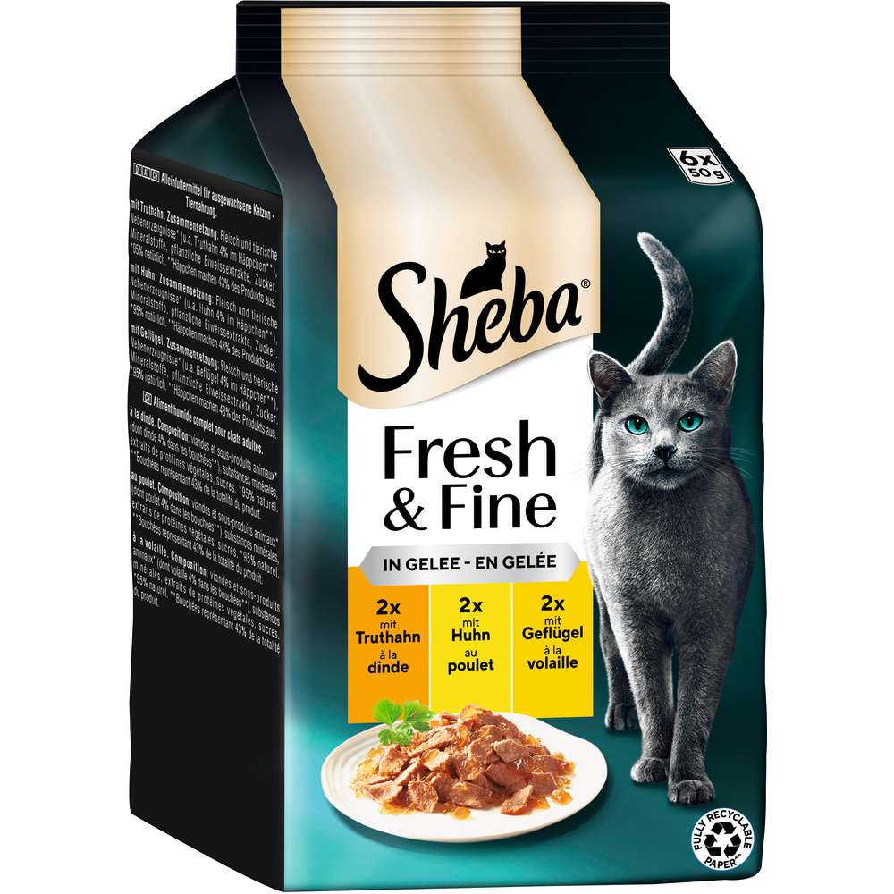 Produktabbildung Sheba Katzen-Nassfutter Fresh & Fine, Truthahn/Huhn/Gelee
