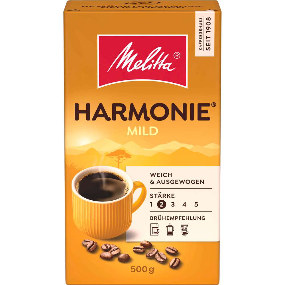 Produktabbildung Melitta Kaffee Harmonie Mild, gemahlen