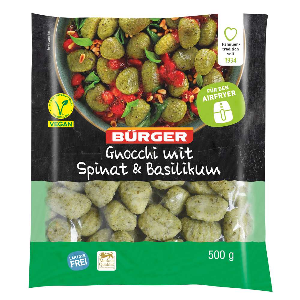 Produktabbildung Bürger Gnocchi mit Spinat&Basilikum 